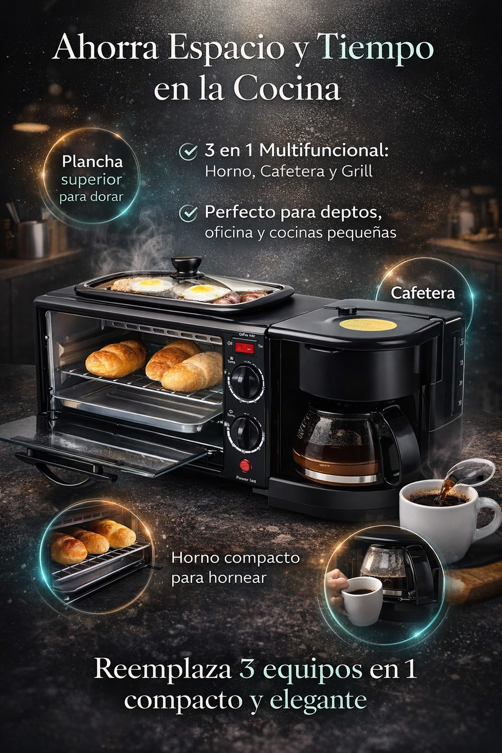Horno Electrico 3 En 1