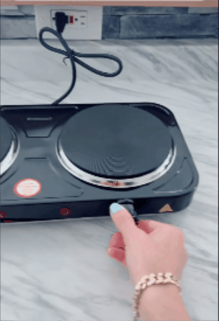 Cocinilla eléctrica de 2 platos portátil
